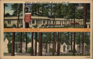 Eden Maryland MD Temple Hill Guest Cottages Linen Vintage Postcard