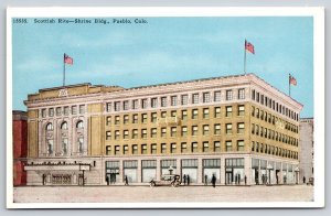 Pueblo Colorado~Scottish Rite Shrine Building From Street~Vintage Postcard