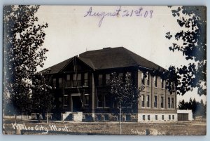 1908 School Building Miles City Montana MT RPPC Photo Antique Postcard