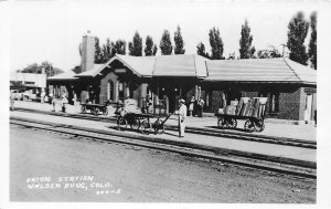 J38/ Walsenburg Colorado RPPC Postcard c1920 Union Railroad Depot 69