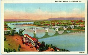 Bridges Postcard Broadway Bridge Little Rock Arkansas Posted 1945