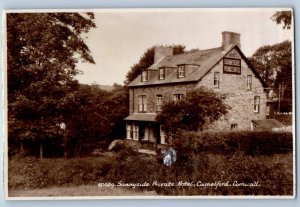 England Postcard Sunnyside Private Hotel Camelford Cornwall c1920's RPPC Photo