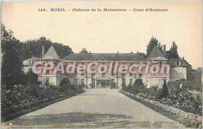 Old Postcard Rueil Malmaison Chateau de la Cour d'Honneur