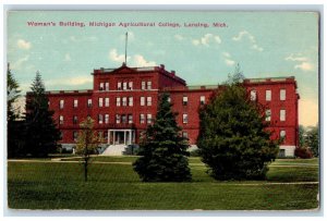 c1910 Woman's Building Michigan Agricultural College Lansing Michigan Postcard 