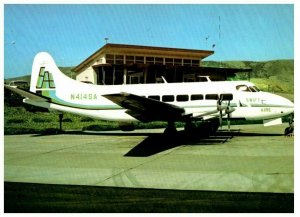 Swift Aire Lines DH Riley Heron 114 at San Luis Obispo Postcard 1977