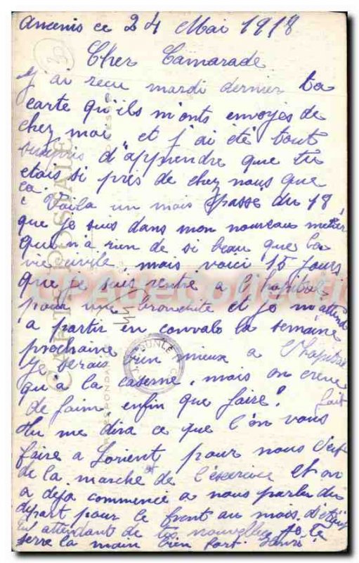 Postcard Old Ancenis military Scene Threshing the hedges or Deportation of Mi...