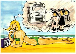 Florida Humour Girl Sun Bathing Thinking Of People In The North