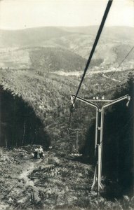 Postcard Romania Semenic mountain teleferique butterfly stamp