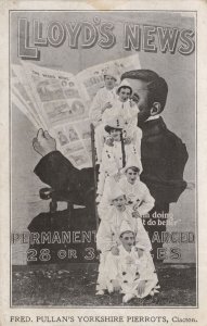 Fred Pullman's Yorkshire Pierrots Clowns Clacton On Sea Old Advertising Postcard