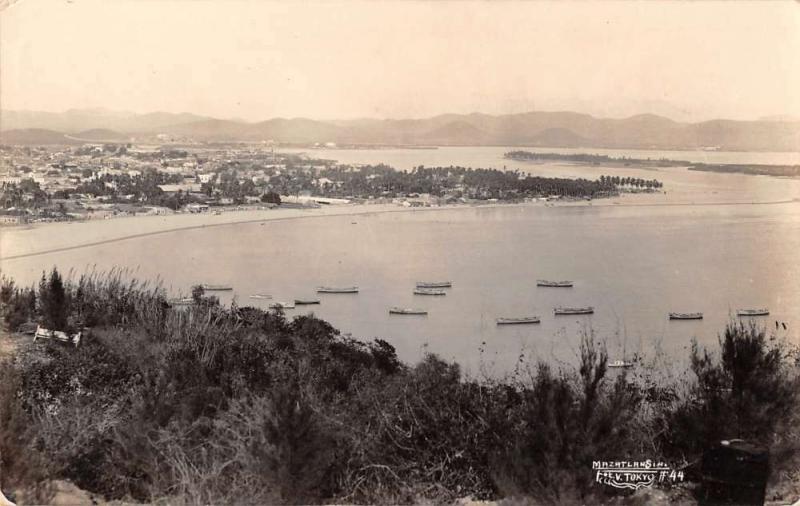 Mazatlan Mexico Birds Eye View Real Photo Antique Postcard J40094