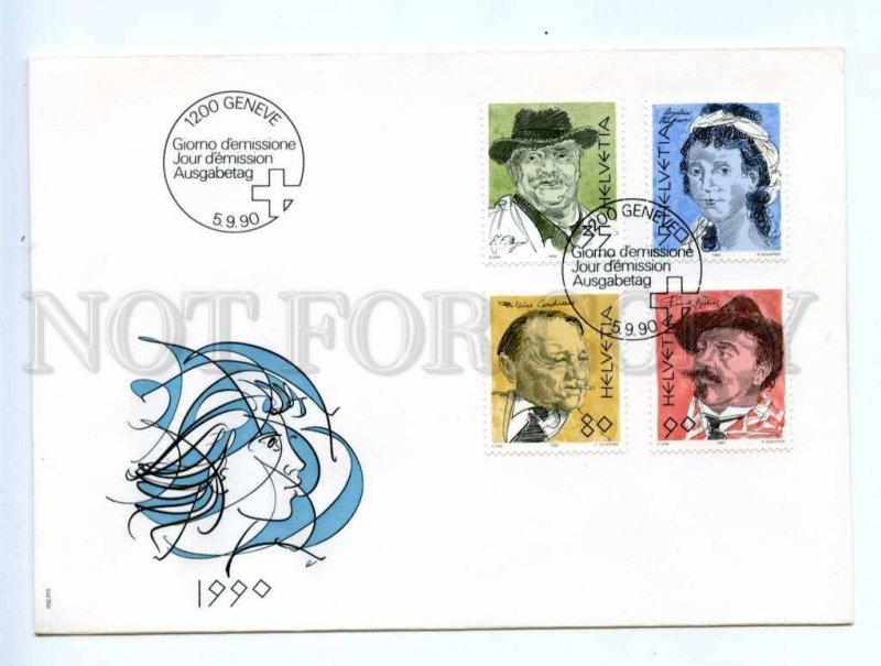 417707 Switzerland 1990 year First Day COVER portraits stamps set FDC