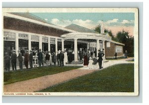 1907-15 Postcard Pavilion Lakeside Park Auburn New York People Outside Building 