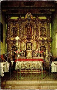 San Juan Capistrano Christian Mission Interior California Chrome Cancel Postcard 