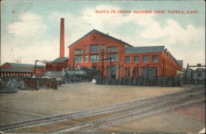 TOPEKA KS Santa Fe Shops Machine Shop c1910 Postcard