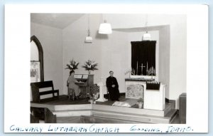 RPPC GOODING, Idaho ID~ Minister CALVARY LUTHERAN CHURCH Organist 1940s Postcard