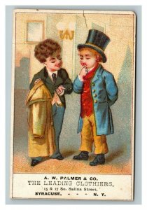 Vintage 1880's Victorian Trade Card A.W. Palmer & Co Clothiers Syracuse New York