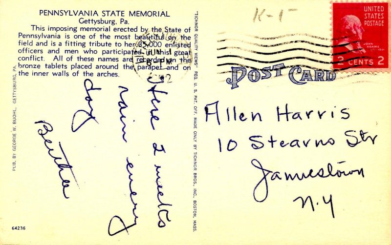 PA - Gettysburg. Pennsylvania State Memorial