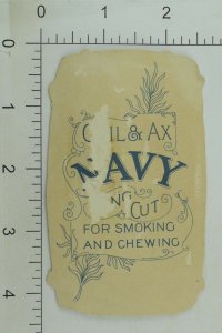 1880 Die-Cut Gail & Ax Navy Long Cut Tobacco Lovely Victorian Trade Card P33