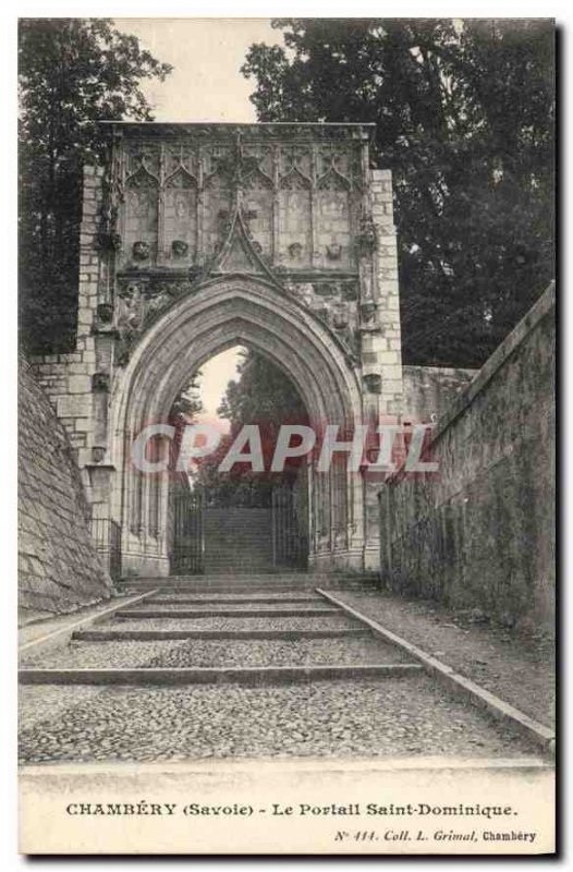 Old Postcard Chambery Savoie Portal St. Dominic