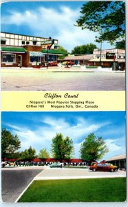 NIAGARA FALLS, ONTARIO  Canada   Roadside  CLIFTON COURT & LODGE c1950s Postcard