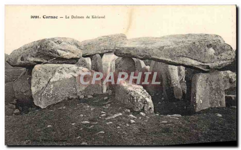 Old Postcard Dolmen Menhir Carnac The dolmende Keriaval