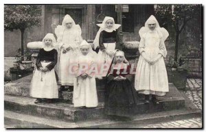 Old Postcard Beaune Hospices hospitalieres small religious group in the court...