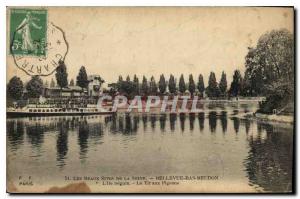 Old Postcard The Seine Fine Bellevue's Attractions Bas Meudon Ile Seguin Tira...