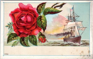 Trade Card - Woolson Spice - Rose and ship