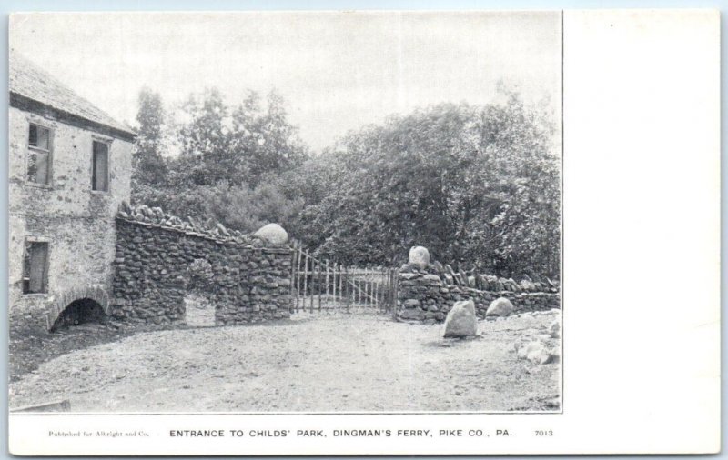 Postcard - Entrance To Childs' Park - Dingmans Ferry, Pennsylvania