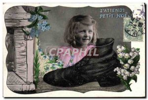 Old Postcard Fun Children Little Christmas Shoes