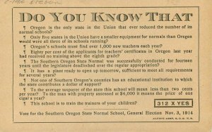 Ashland Oregon State Normal School C-1910 Postcard undivided 9592