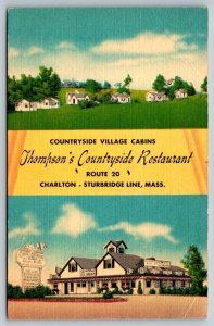 Charlton  Massachusetts   Thompson's Countryside Restaurant    Postcard