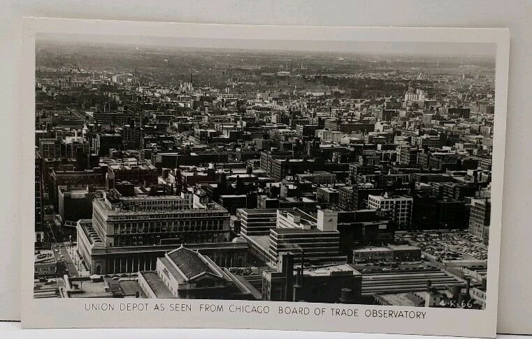 Union Depot as Seen From Chicago Board of Trade Observatory RPPC Postcard D15