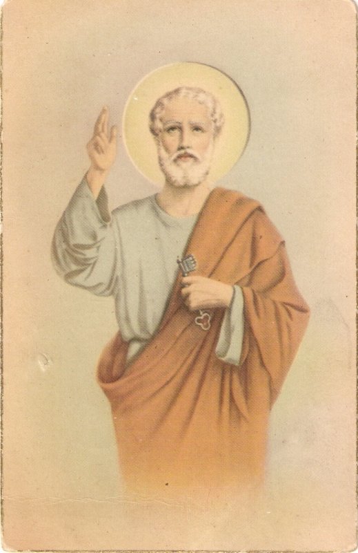 St. Peter. San Pedro Old vintage Spanish religious postcard