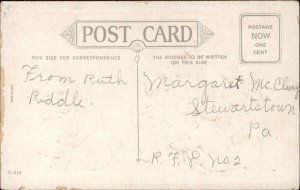 Christmas Children Snowman Embossed c1910s Postcard