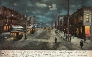 TOPEKA , Kansas , 1906 ; Kansas Avenue North at Night