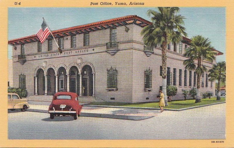 Postcard Post Office Yuma AZ