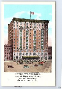 Hotel Woodstock Broadway New York City NYC Historic Building Landmark Postcard