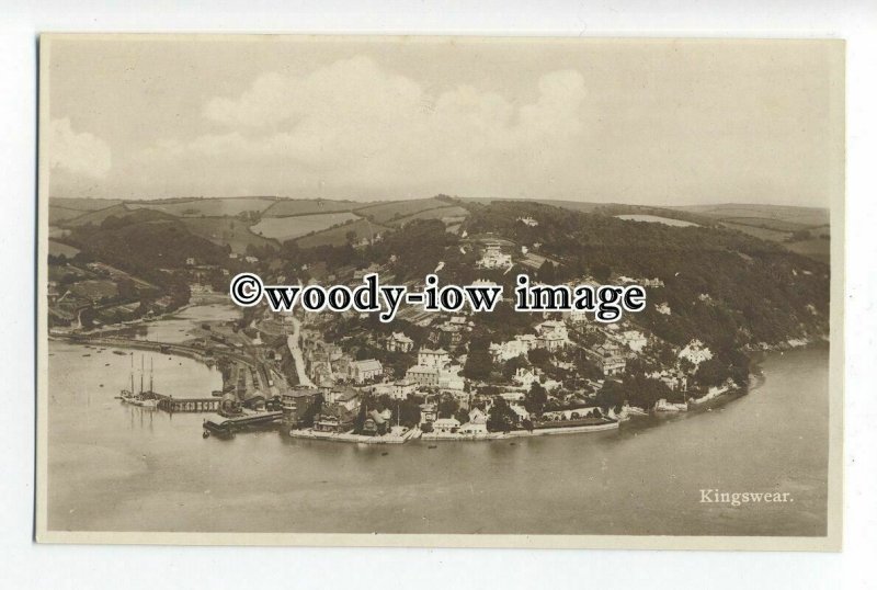 tq0984 - Early Aerial View of Kingswear, at the Mouth of River Dart - postcard 