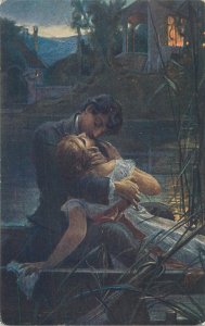 Romantic lovers love boat kiss idyll Instant Eternity by Pirner fine art