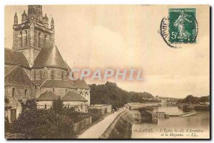 Old Postcard Laval Church N D Avenieres and Mayenne