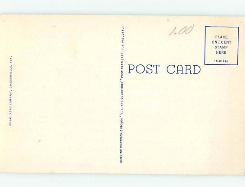 Pre-Chrome MONUMENT SCENE St. Augustine Florida FL AH5466