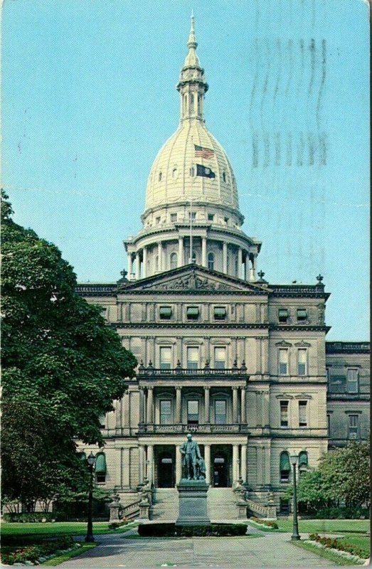 VTG Postcard Michigan State Capitol Lansing 1967 Ohio Baltimore Maryland 160