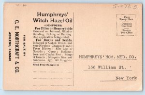 Advertising Postcard Humphrey's Witch Hazel Oil Compound Children c1910's Posted