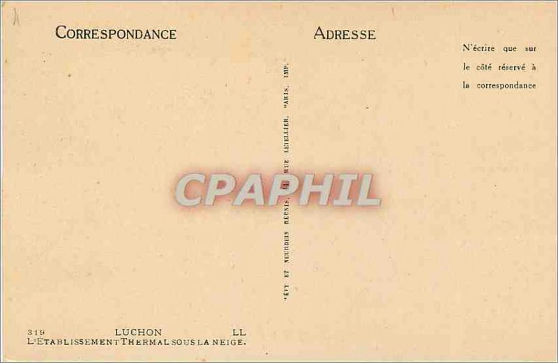 Old Postcard Luchon Thermal Establishment in the Snow