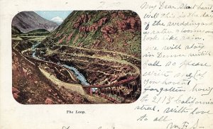 Postcard 1907 View of the Railroad Loop  at Royal Gorge , CO.    S6