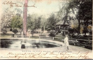 Wisconsin Appleton Scene In City Park 1906
