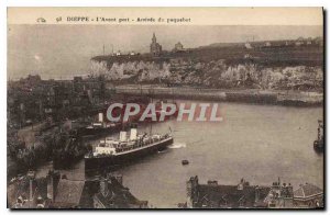 Old Postcard Dieppe Before the Ship Boat Port Arrival