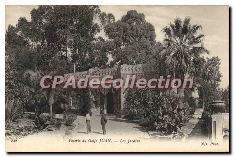 Postcard Ancient pottery Golfe Juan Gardens