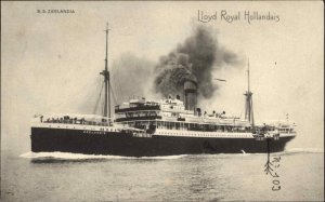 STEAMSHIP SS Zeelandia Lloyd Royal Hollandais c1910 Postcard